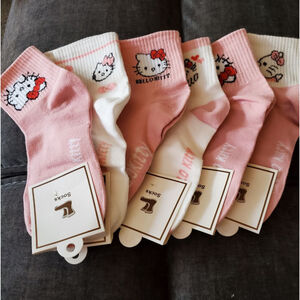 Hello Kitty Socks Size Pink & White